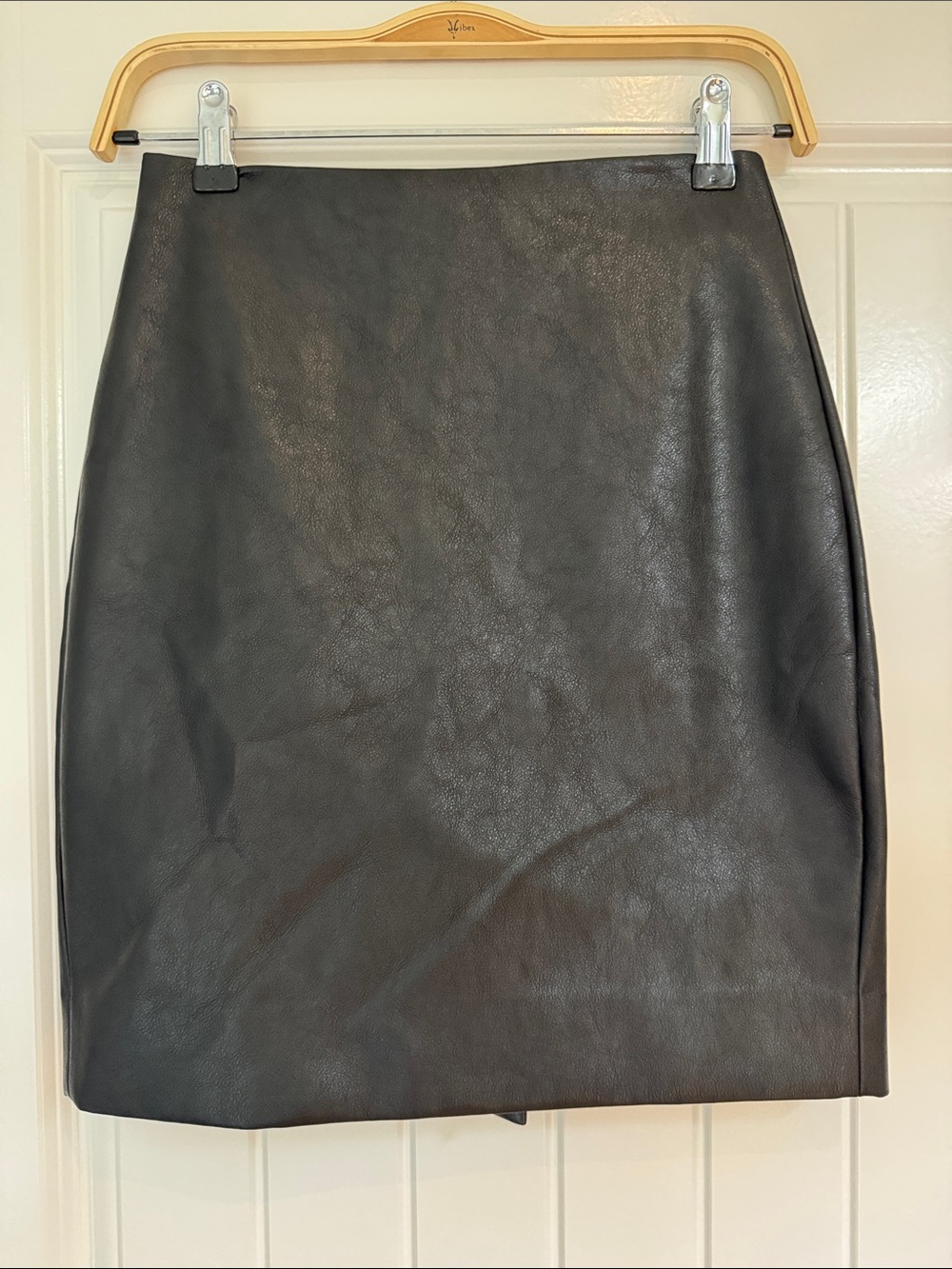 NWT J Crew Women's Black Faux Leather Pencil Skirt 0